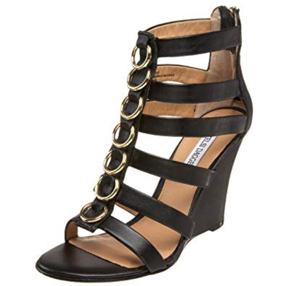 KELSI DAGGER Black Juno Wedges Size 8 - Picture 1 of 8